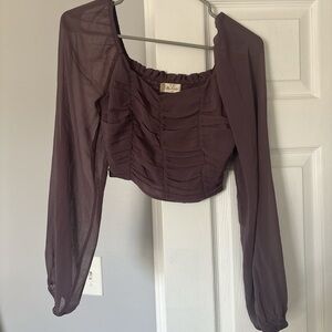 Altar'd State Plum Ruched Blouse